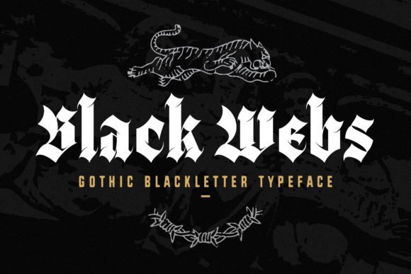 Black Webs: A Gothic Blackletter Typeface for Bold Visual Statements