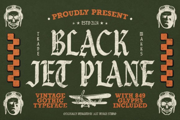 Elevate Your Designs with the Black Jet Plane Typeface: A Bold Vintage Statement