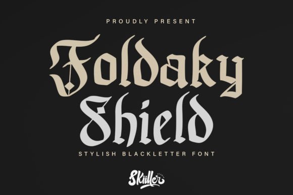Foldaky Shield: A Bold Font for Gothic-Inspired Design
