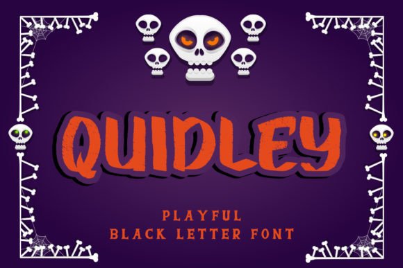 Quidley: A Playful Black Letter Typeface for Creative and Professional Use